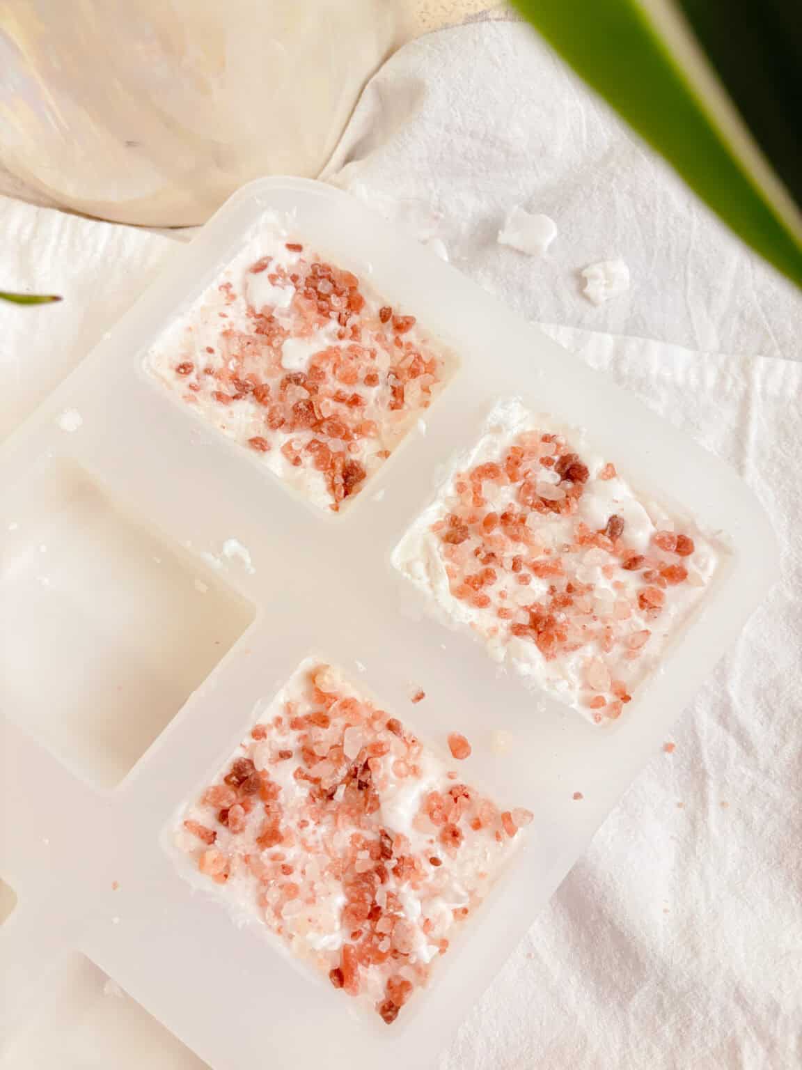 DIY Exfoliating Pink Himalayan Salt Soap Bar Recipe - She Needs Coffee